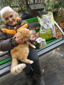 Hilfe für Pensionäre. Sie füttern viele Straßentiere in der Stadt Riwne